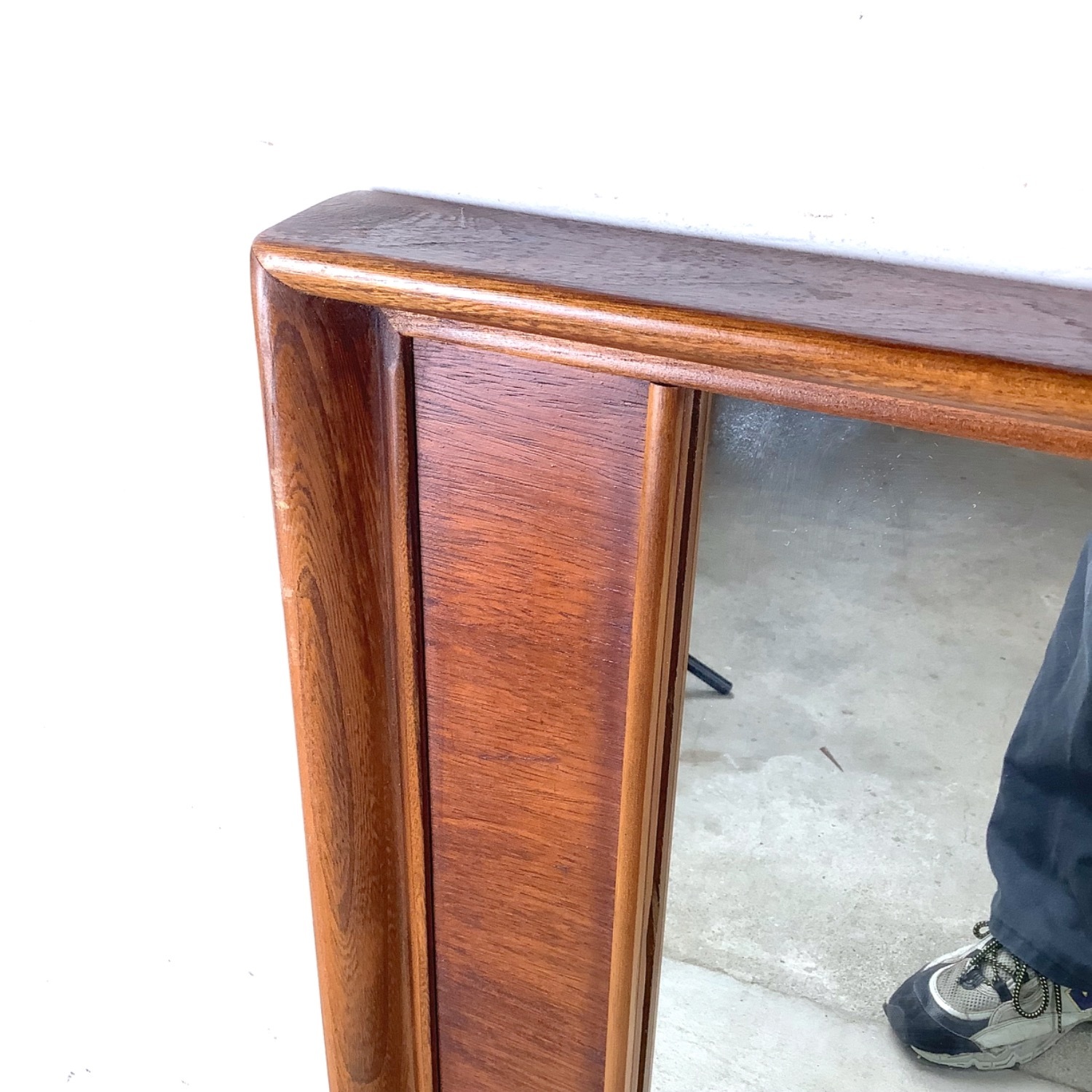 Vintage Walnut & Pecan Mirror Mid-Century - image-21