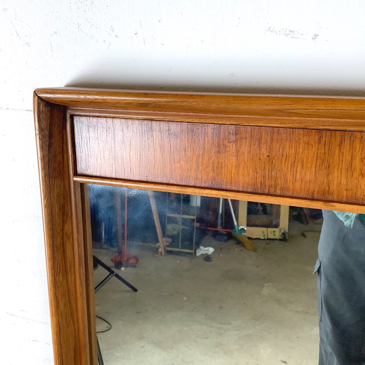 Vintage Walnut & Pecan Mirror Mid-Century - image-6