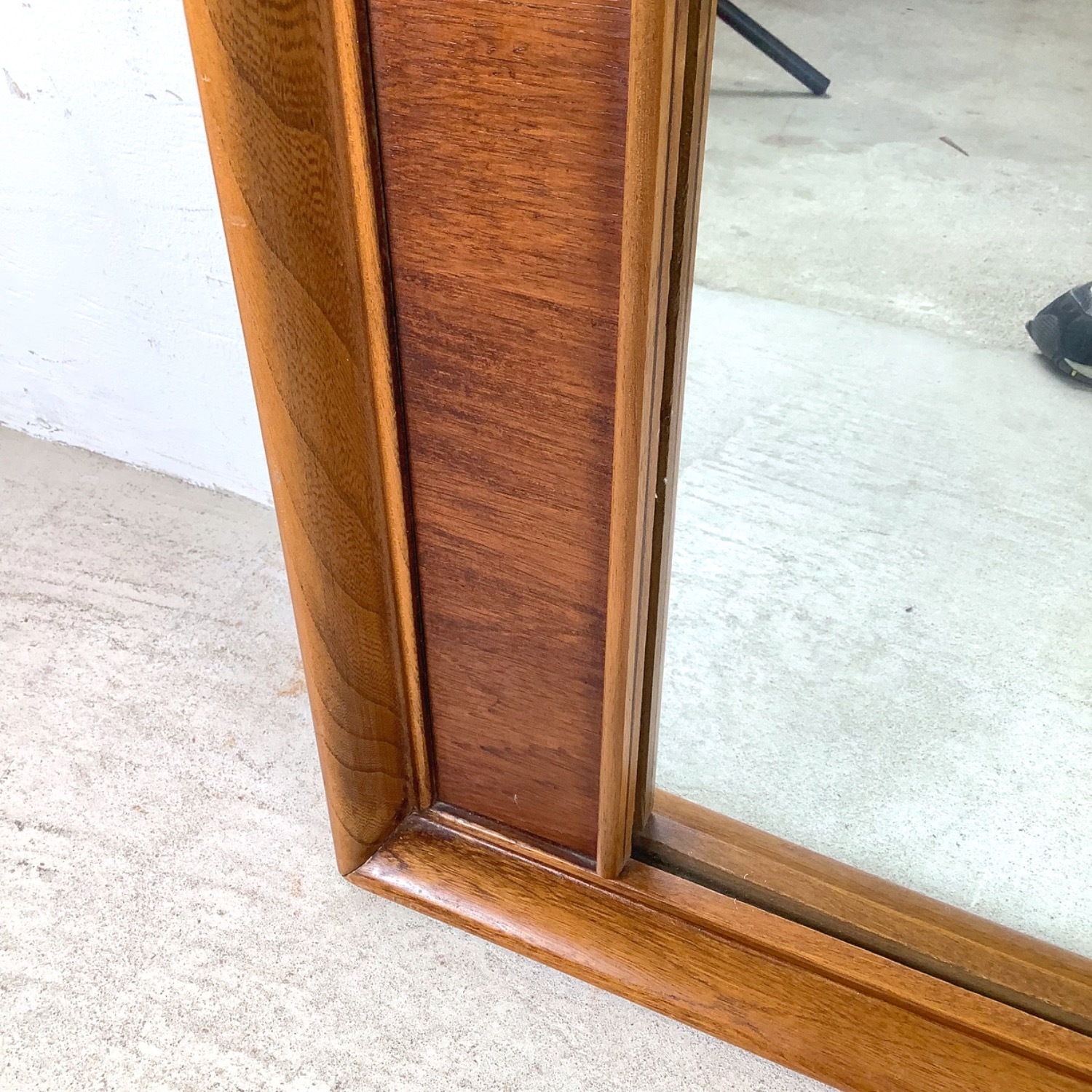 Vintage Walnut & Pecan Mirror Mid-Century - image-24