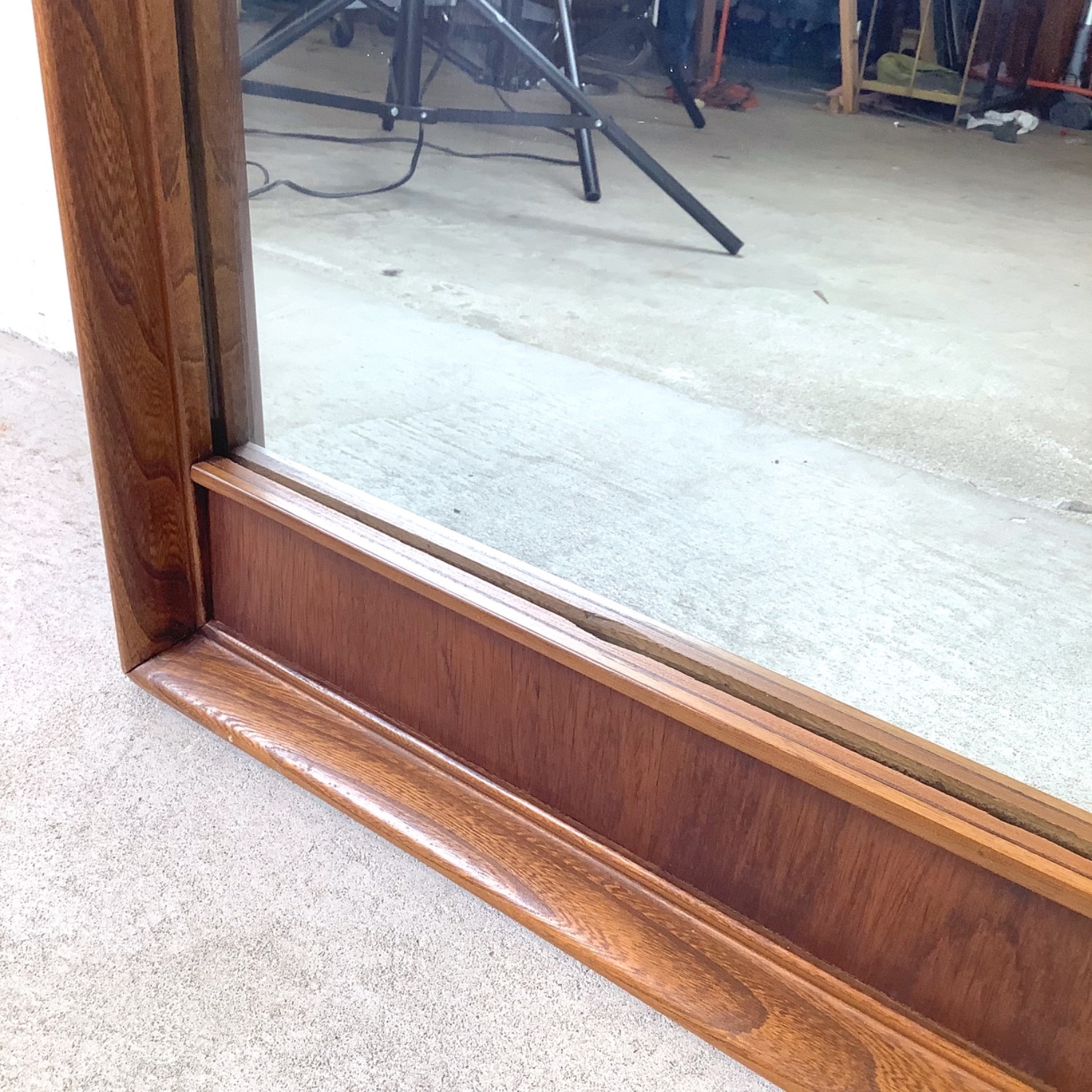 Vintage Walnut & Pecan Mirror Mid-Century - image-16