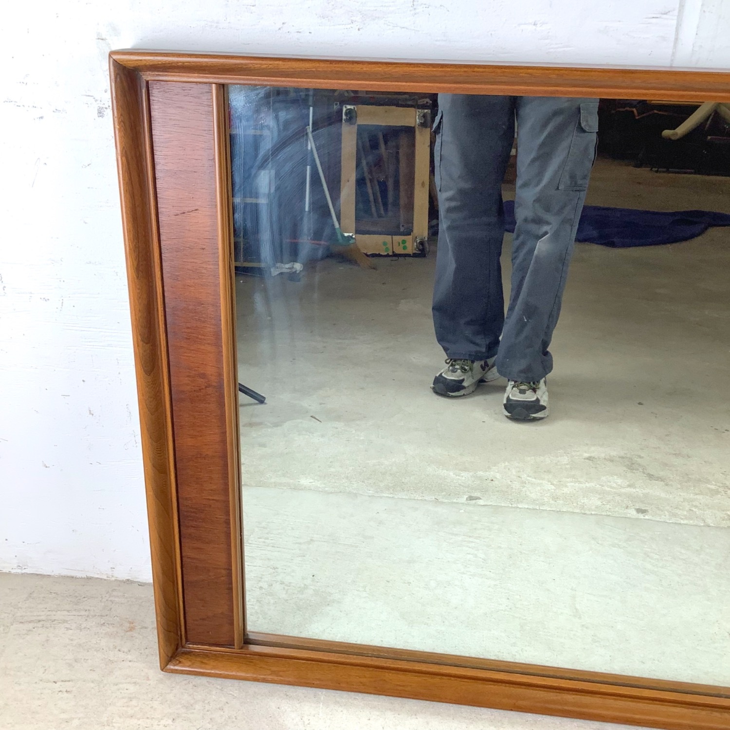 Vintage Walnut & Pecan Mirror Mid-Century - image-19