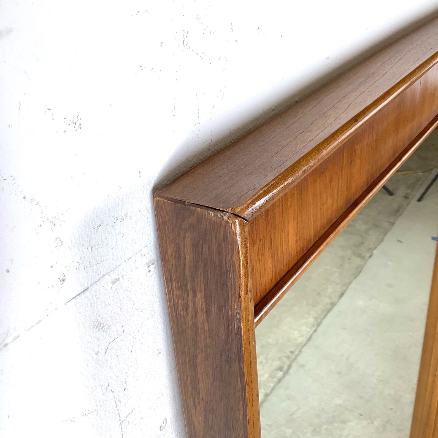 Vintage Walnut & Pecan Mirror Mid-Century - image-8