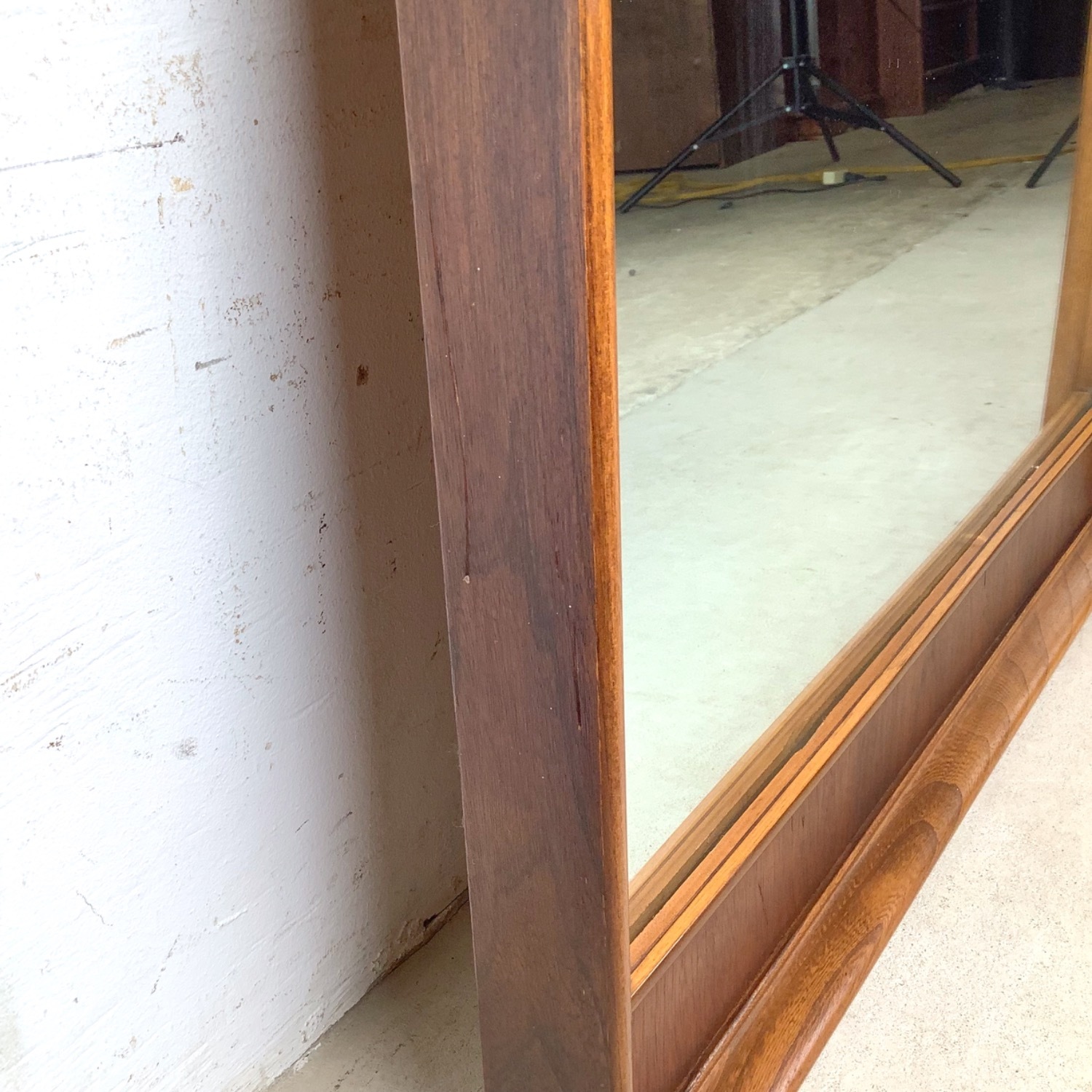 Vintage Walnut & Pecan Mirror Mid-Century - image-17