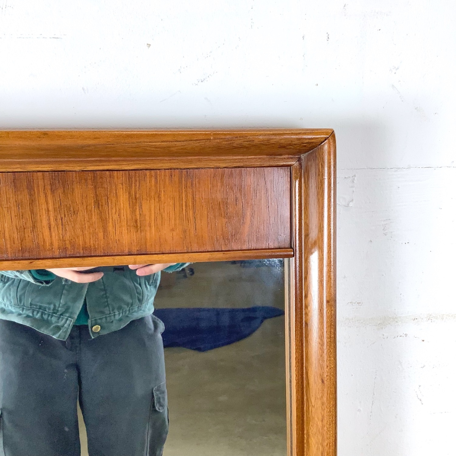 Vintage Walnut & Pecan Mirror Mid-Century - image-7