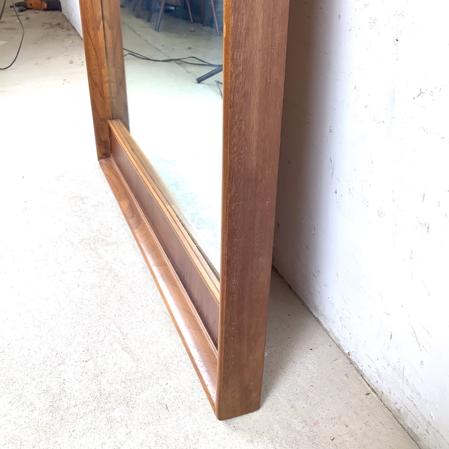 Vintage Walnut & Pecan Mirror Mid-Century - image-15