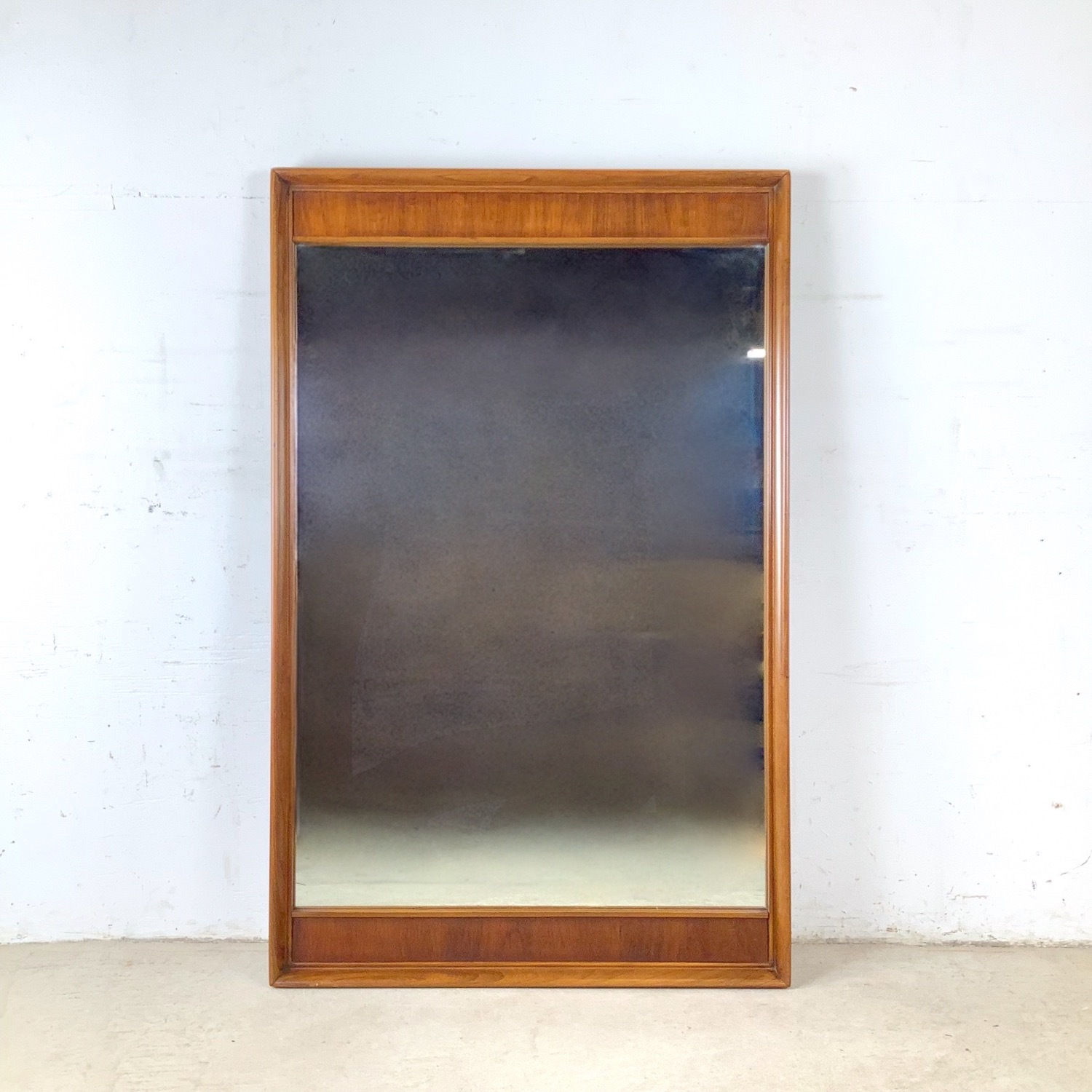 Vintage Walnut & Pecan Mirror Mid-Century - image-2