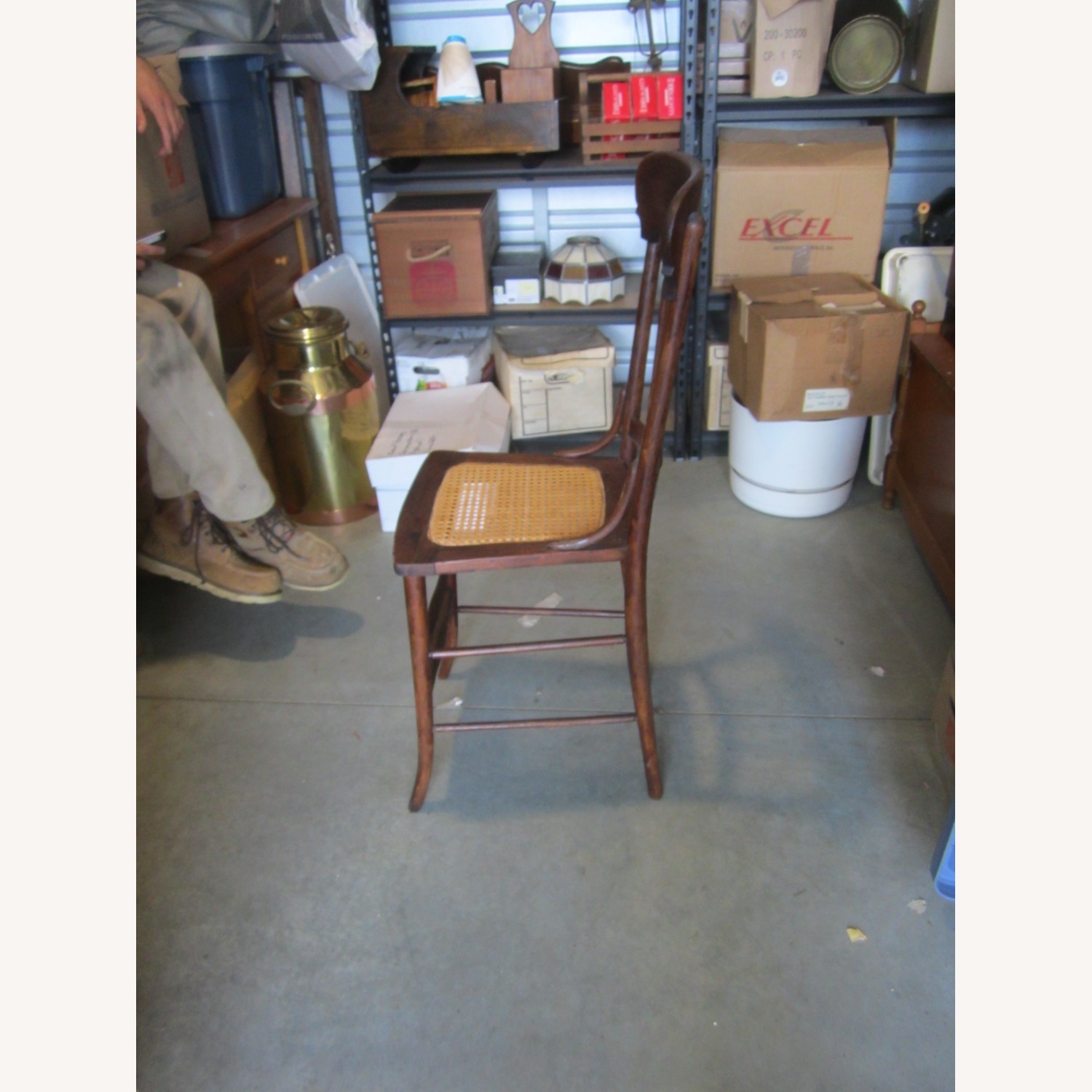 VTG Dark Brown Accent Chair Cane Seat - image-5