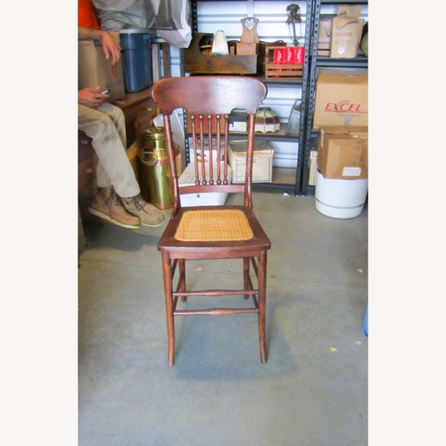 Used VTG Dark Brown Accent Chair Cane Seat for sale on AptDeco