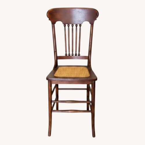 Used VTG Dark Brown Accent Chair Cane Seat for sale on AptDeco