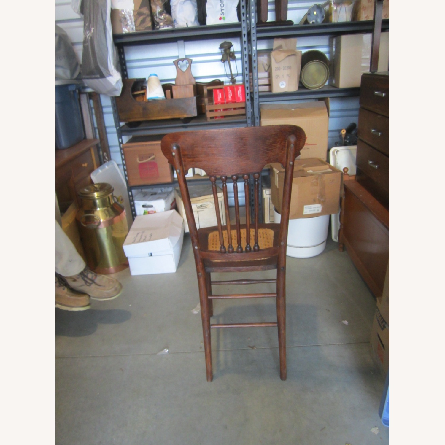 VTG Dark Brown Accent Chair Cane Seat - image-6