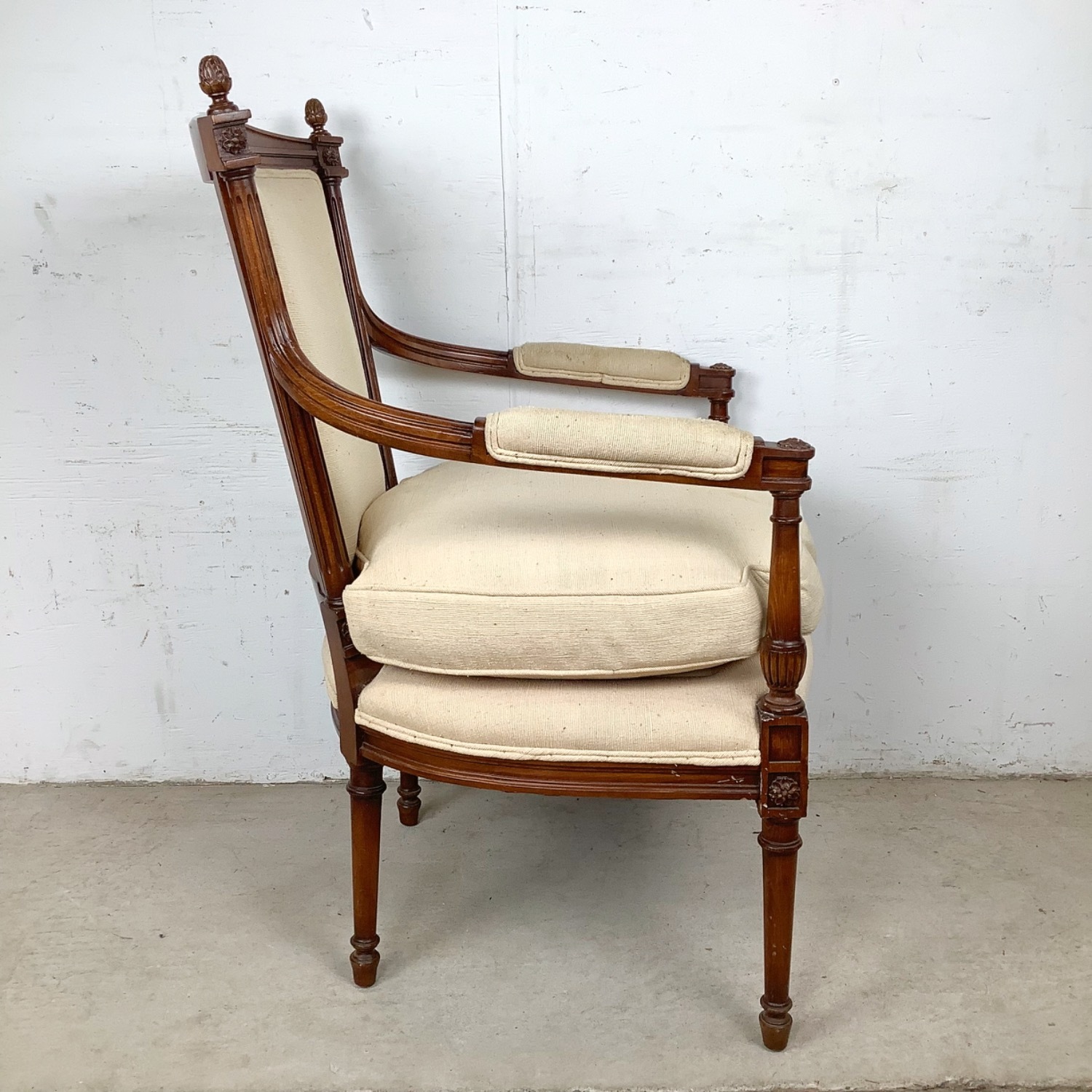 Vintage French LOUIS XVI Style Fauteuil Armchair - image-9