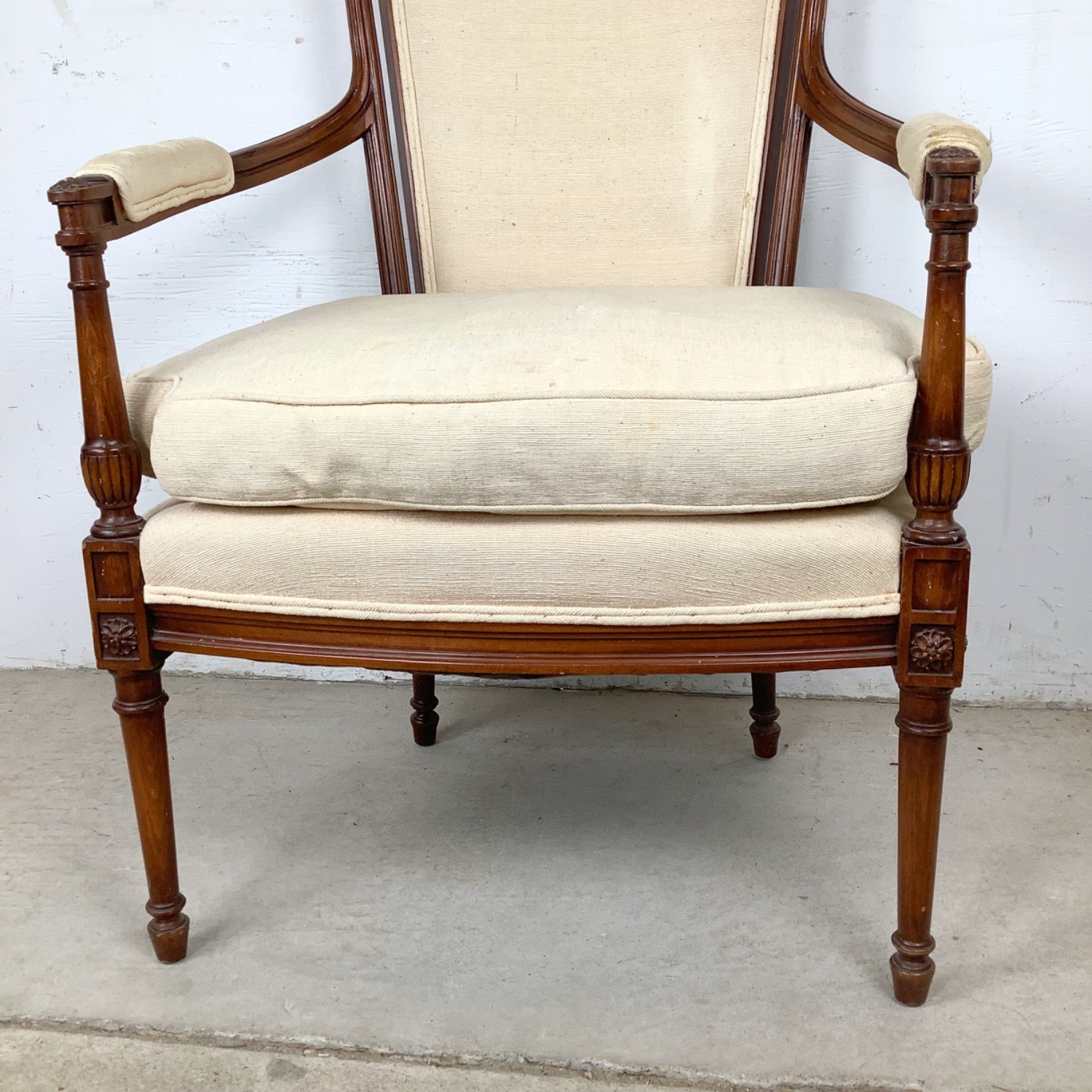 Vintage French LOUIS XVI Style Fauteuil Armchair - image-6