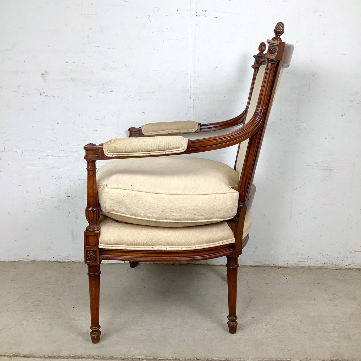 Vintage French LOUIS XVI Style Fauteuil Armchair - image-8