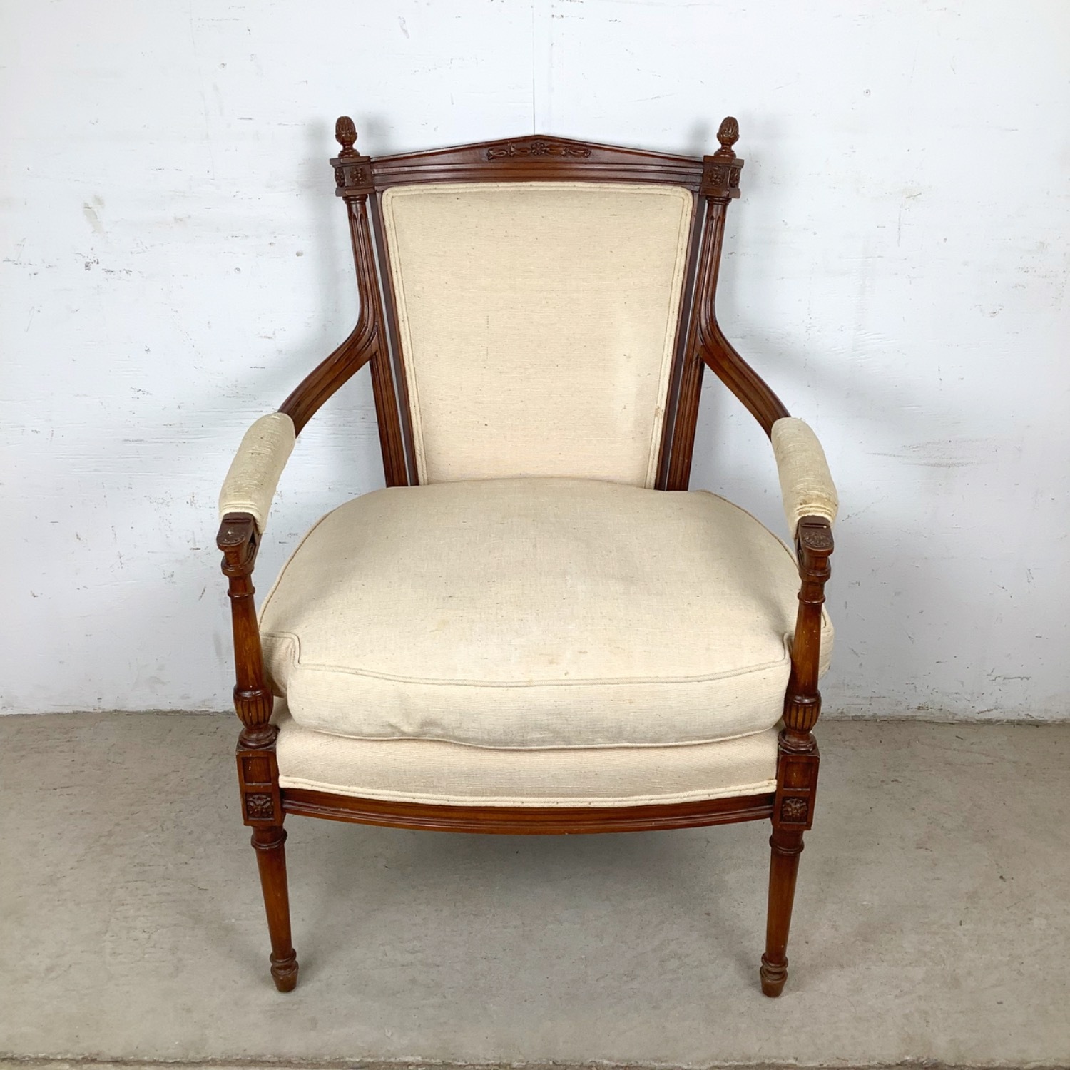 Vintage French LOUIS XVI Style Fauteuil Armchair - image-7