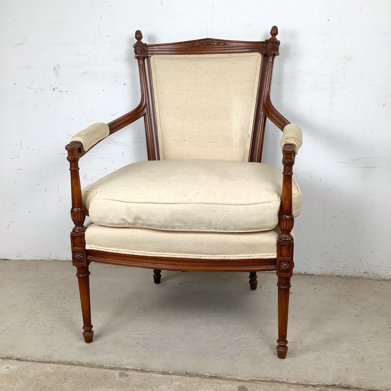 Vintage French LOUIS XVI Style Fauteuil Armchair - image-21