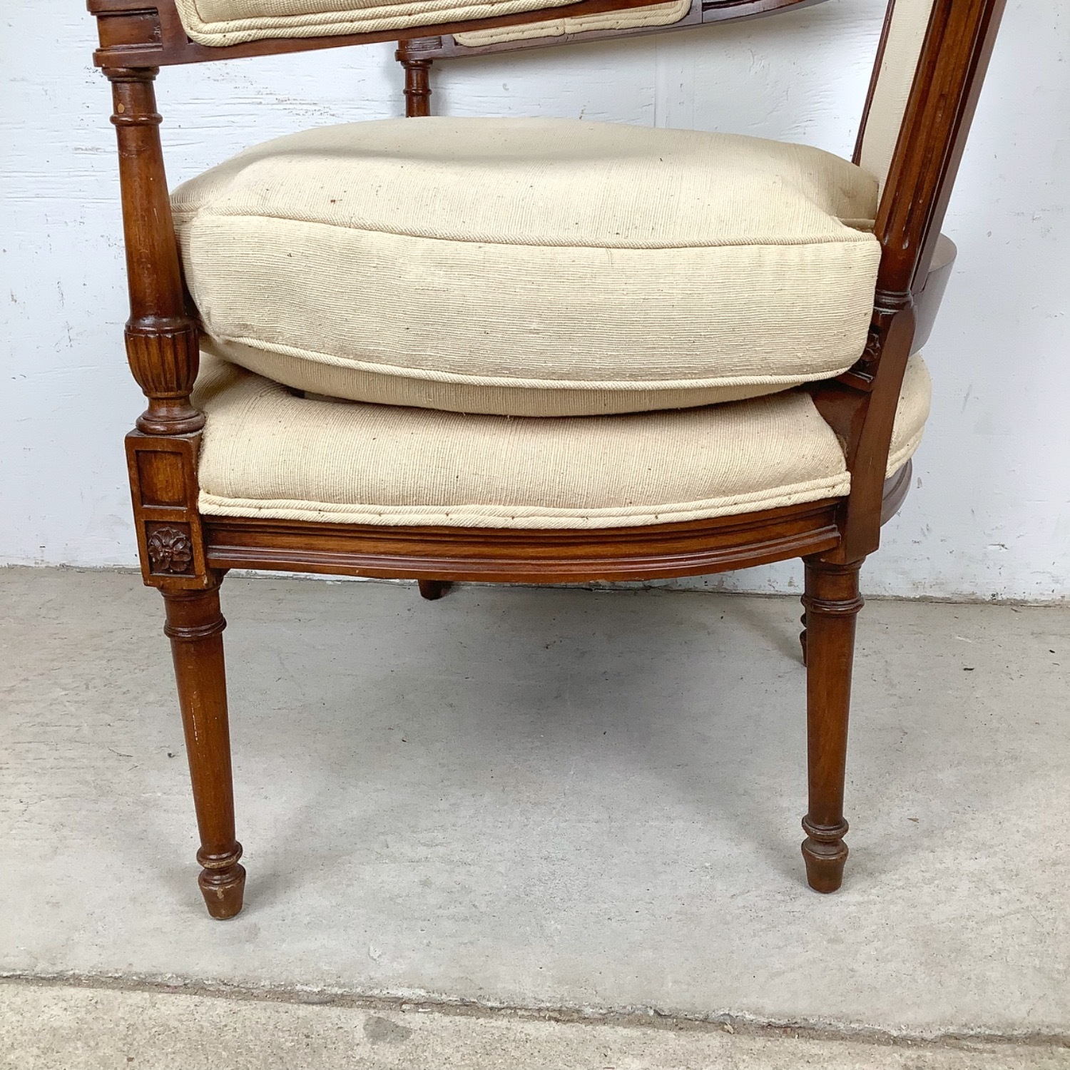 Vintage French LOUIS XVI Style Fauteuil Armchair - image-11