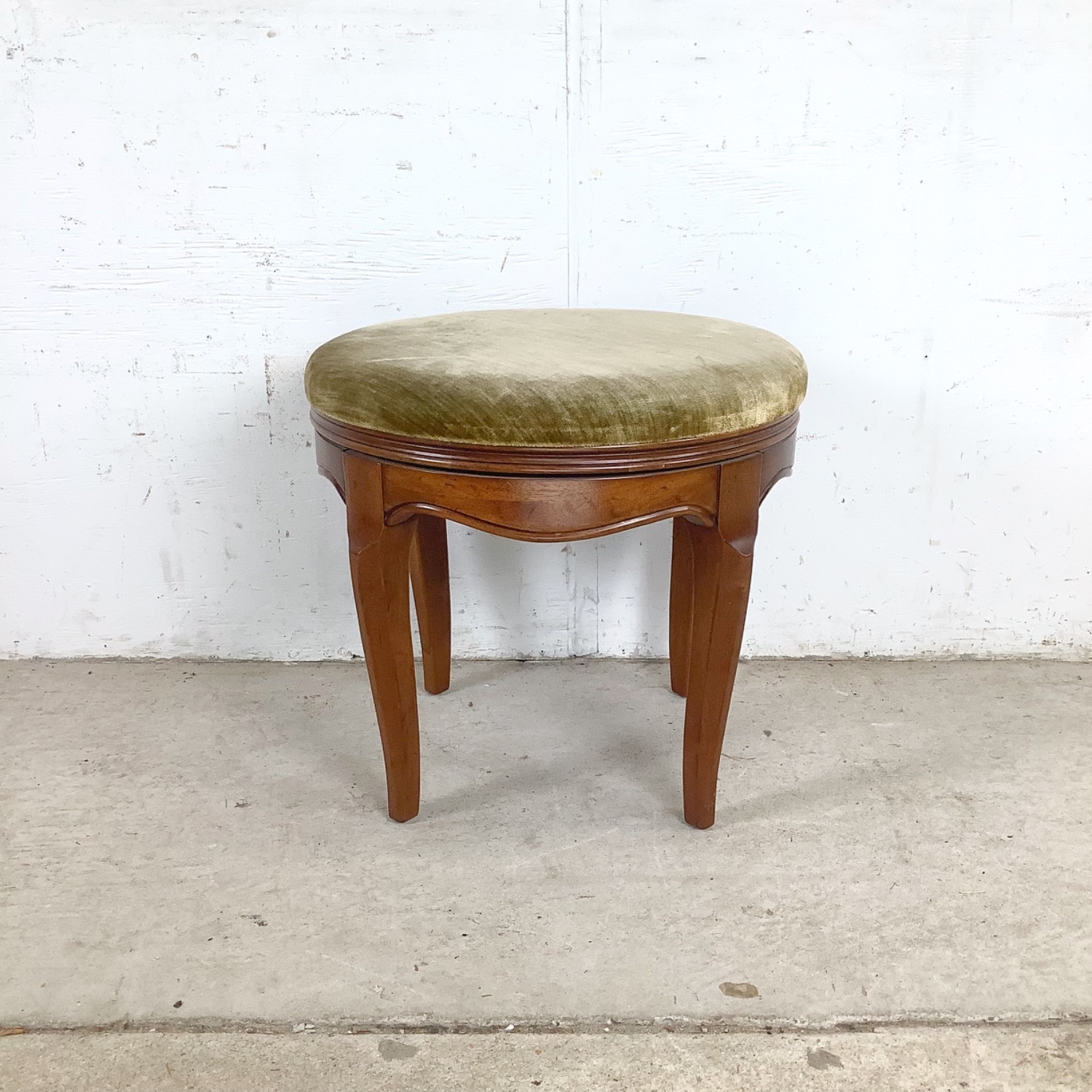 Vintage French Provincial Swivel Stool - image-1