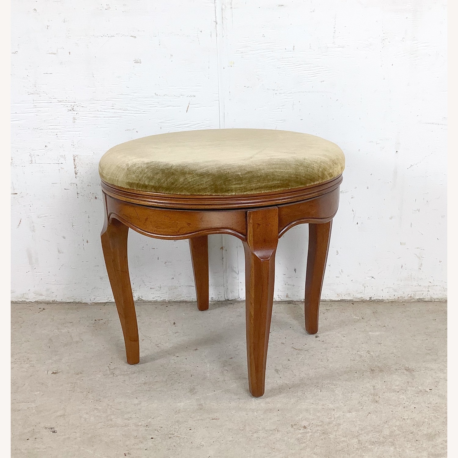 Vintage French Provincial Swivel Stool - image-2