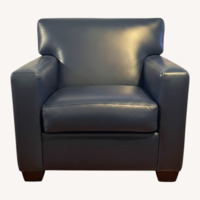 Blue Leather Armchair