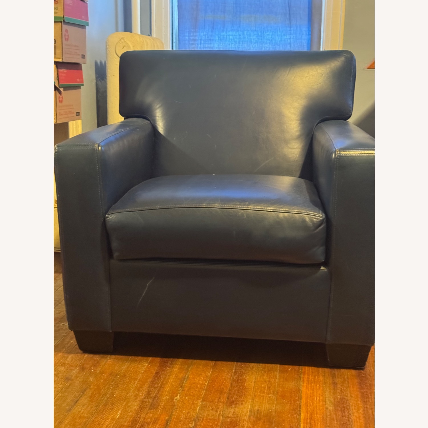 Blue Leather Armchair - image-1