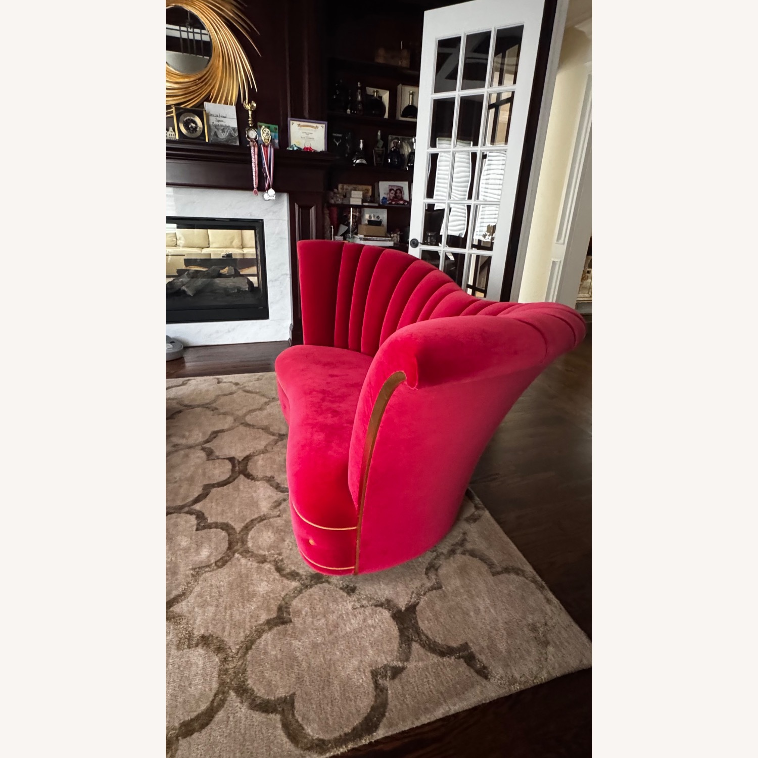 Christopher Guy Dita Red Velvet Chaise Lounge - image-2
