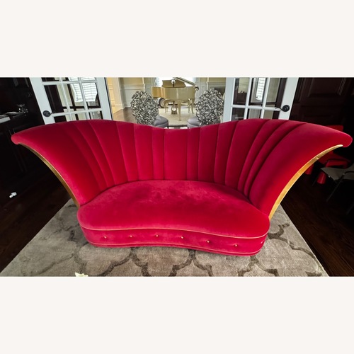 Used Christopher Guy Dita Red Velvet Chaise Lounge for sale on AptDeco