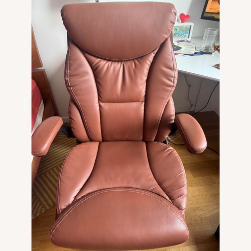 Used Wayfair Dark Brown Leather Office Chair for sale on AptDeco