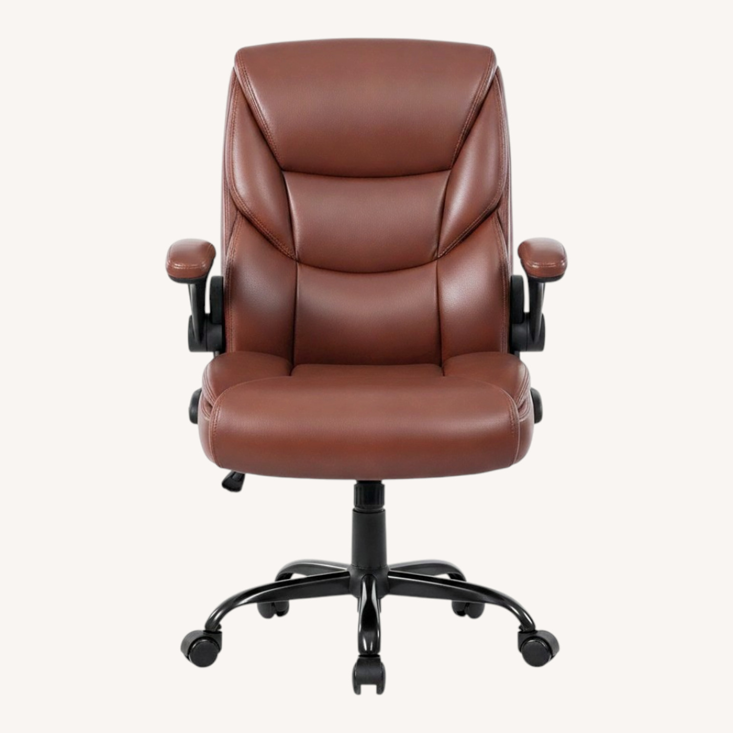 Wayfair Dark Brown Leather Office Chair - image-0