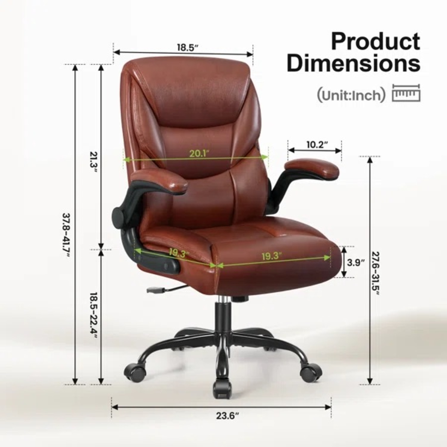 Wayfair Dark Brown Leather Office Chair - image-4