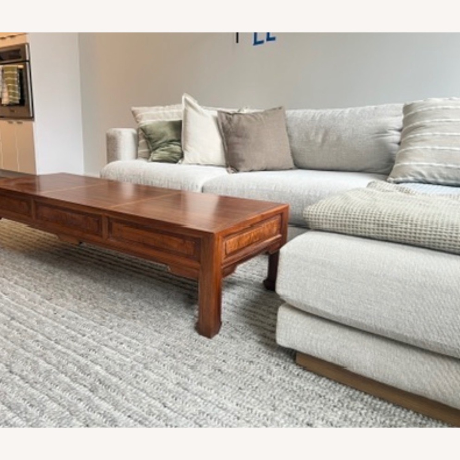 Crate & Barrel Tidal White Fabric 2 Piece Sectional - image-2