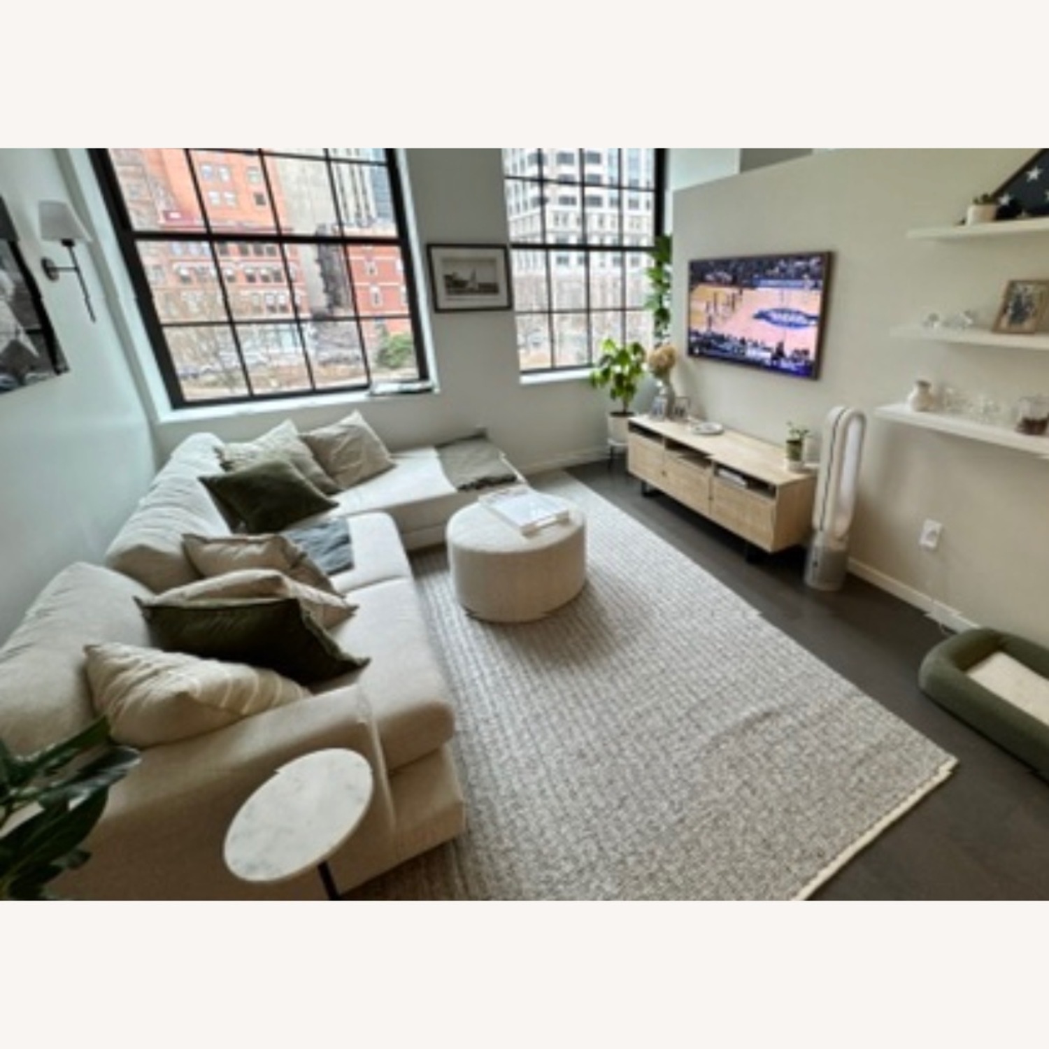 Crate & Barrel Tidal White Fabric 2 Piece Sectional - image-6