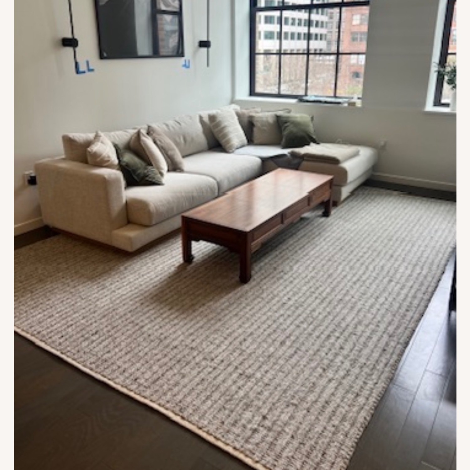 Crate & Barrel Tidal White Fabric 2 Piece Sectional - image-3