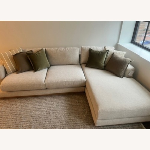 Used Crate & Barrel Tidal White Fabric 2 Piece Sectional for sale on AptDeco