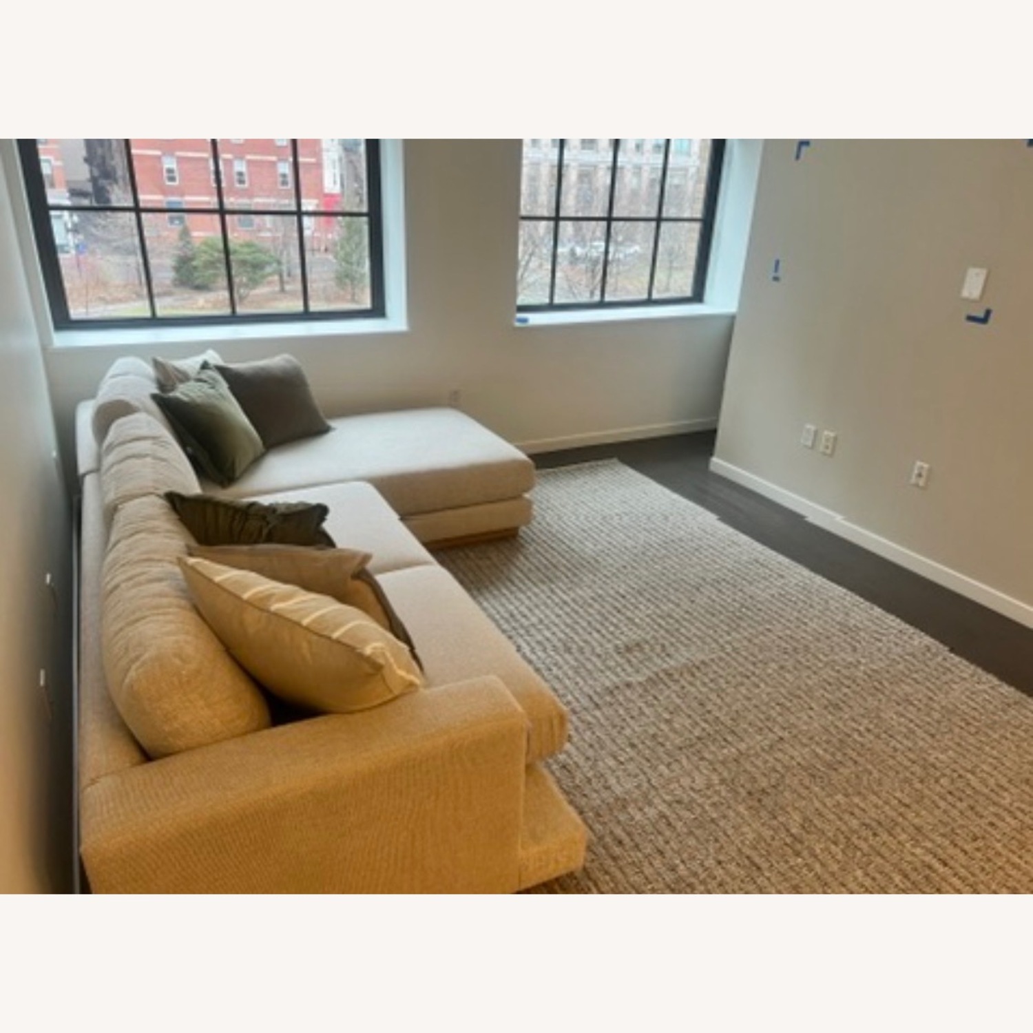Crate & Barrel Tidal White Fabric 2 Piece Sectional - image-4