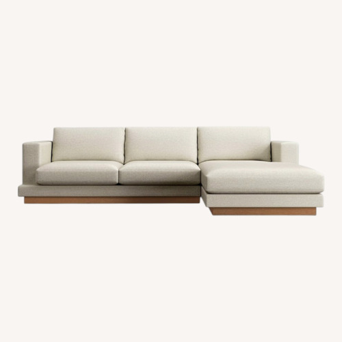 Used Crate & Barrel Tidal White Fabric 2 Piece Sectional for sale on AptDeco