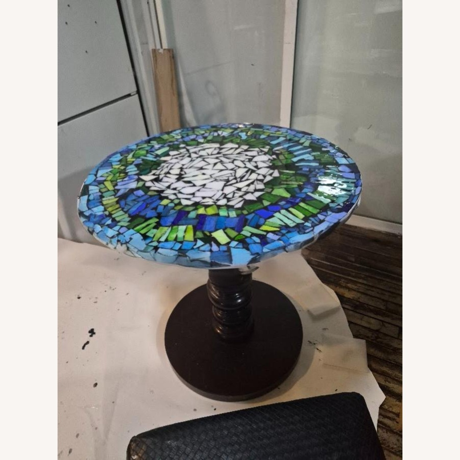 Mosaic Glass Hi Top Bar Table Pedestal Table - image-4