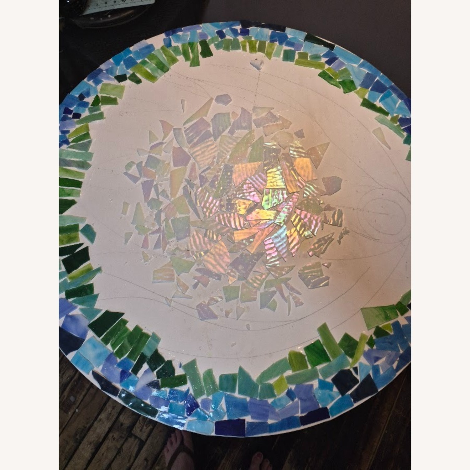 Mosaic Glass Hi Top Bar Table Pedestal Table - image-2