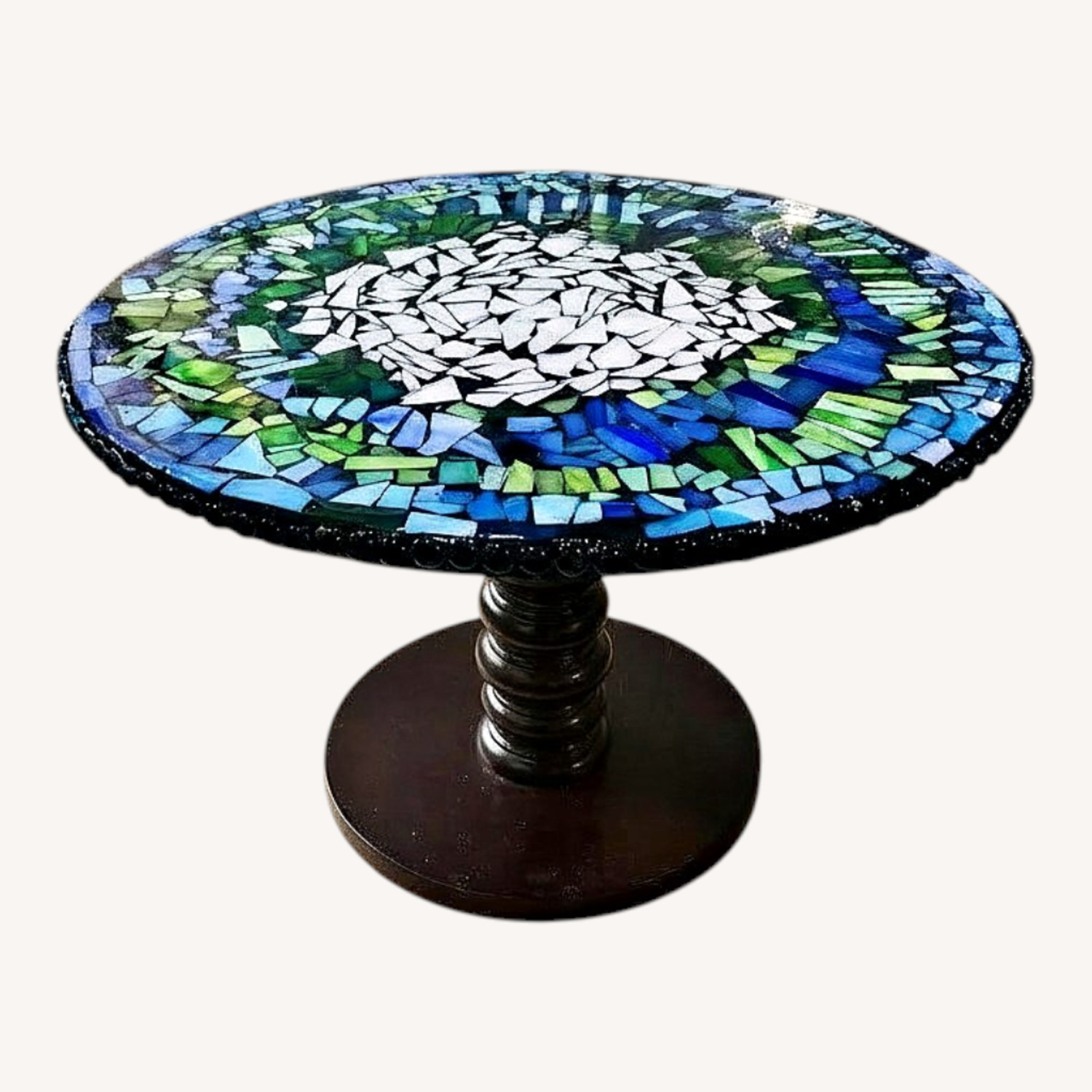 Mosaic Glass Hi Top Bar Table Pedestal Table - image-0