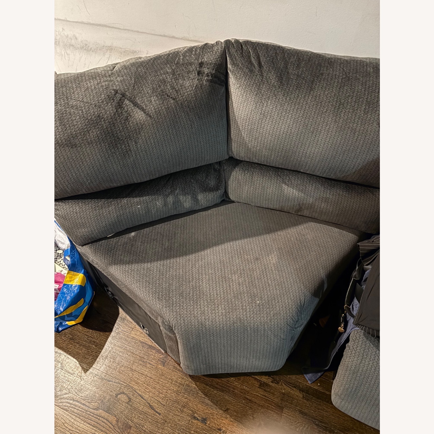 Ashley 3 Piece Sectional Gray Velour  - image-1