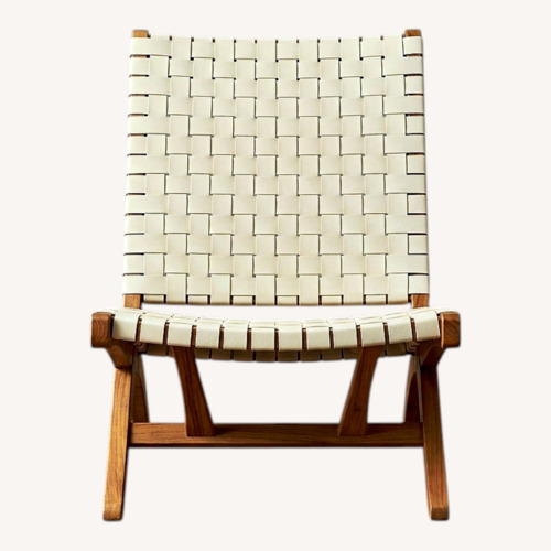Used One King's Lane Natural Leather Accent Chair for sale on AptDeco