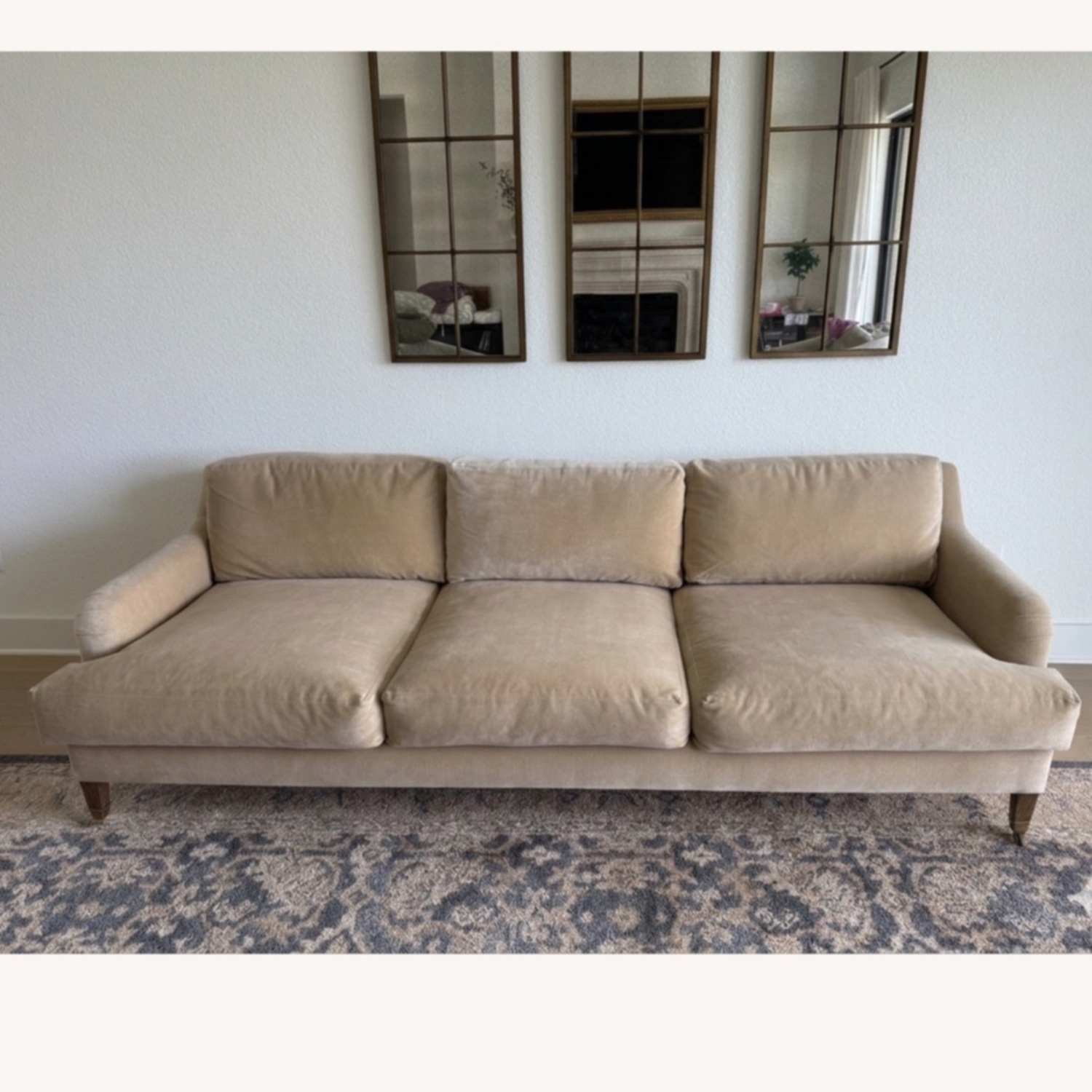 McGee&Co Lucille English Roll Arm Sofa Velvet Fawn - image-0