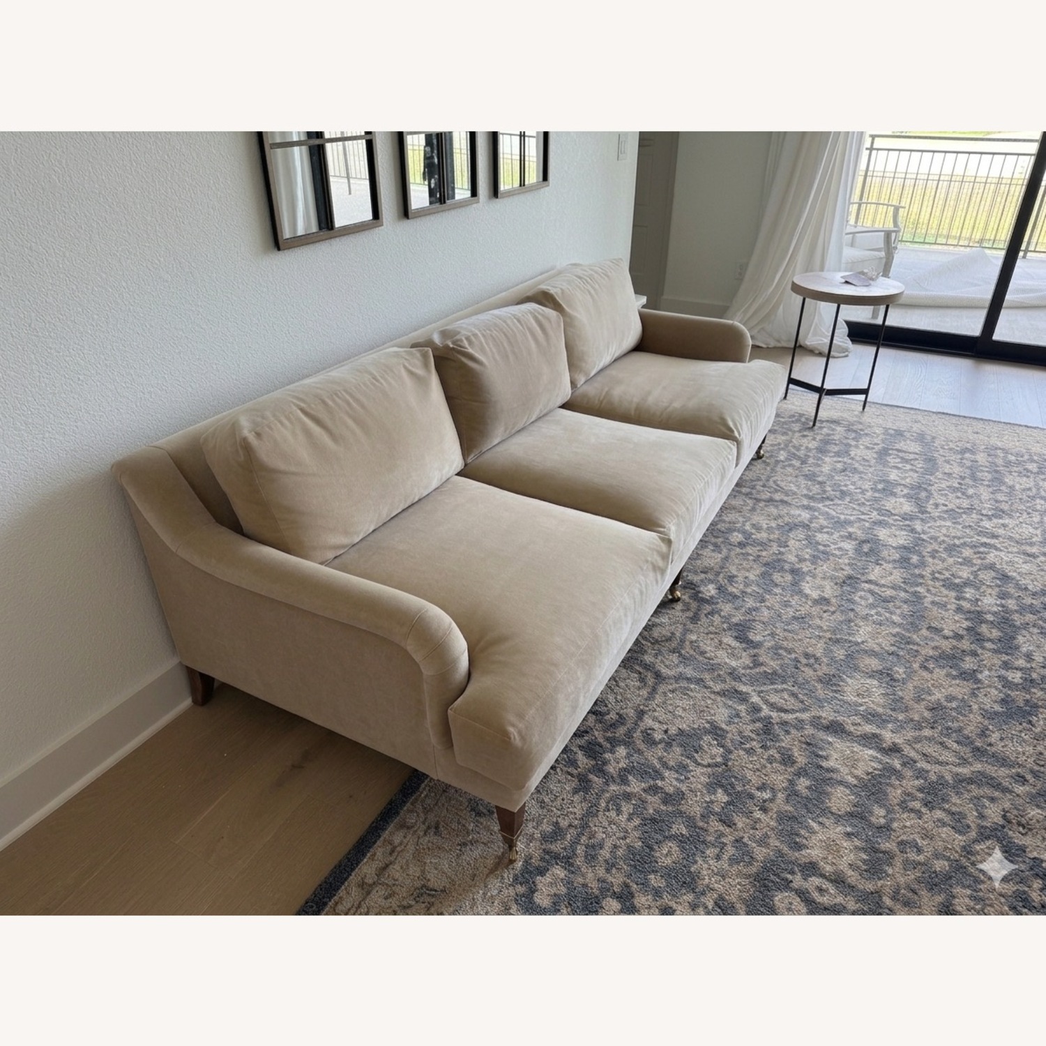McGee&Co Lucille English Roll Arm Sofa Velvet Fawn - image-2