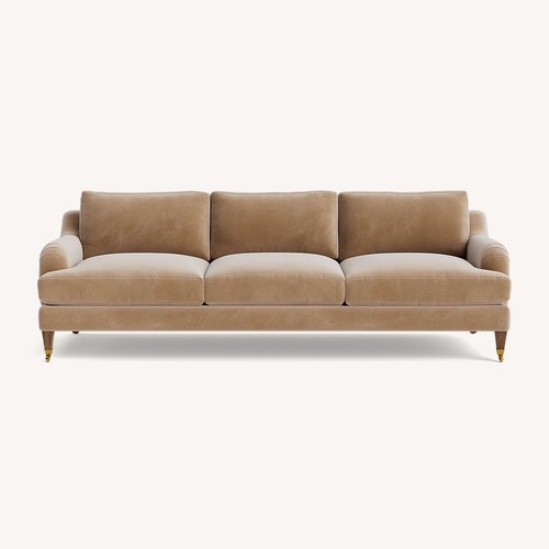 Used McGee&Co Lucille English Roll Arm Sofa Velvet Fawn for sale on AptDeco