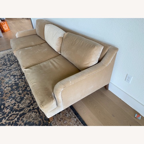 Used McGee&Co Lucille English Roll Arm Sofa Velvet Fawn for sale on AptDeco