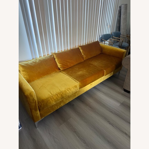 Used Urban Outfitters Chamberlin Gold Velvet 3+ Seater Sofa for sale on AptDeco