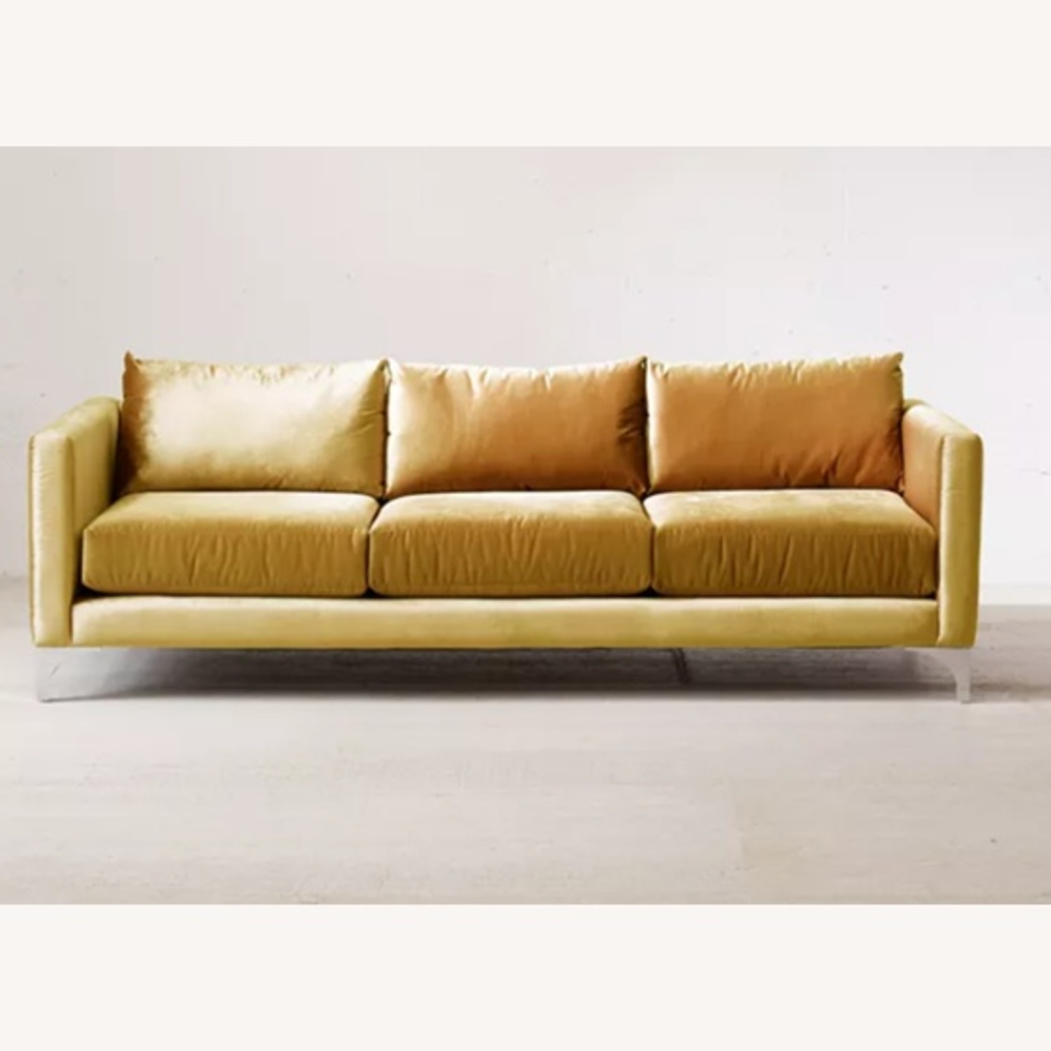Urban Outfitters Chamberlin Gold Velvet 3+ Seater Sofa - image-4