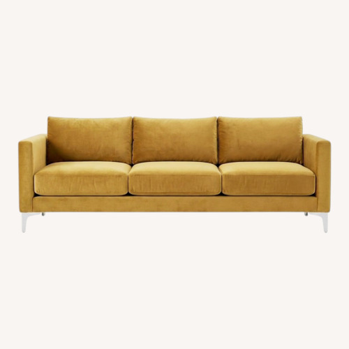 Used Urban Outfitters Chamberlin Gold Velvet 3+ Seater Sofa for sale on AptDeco