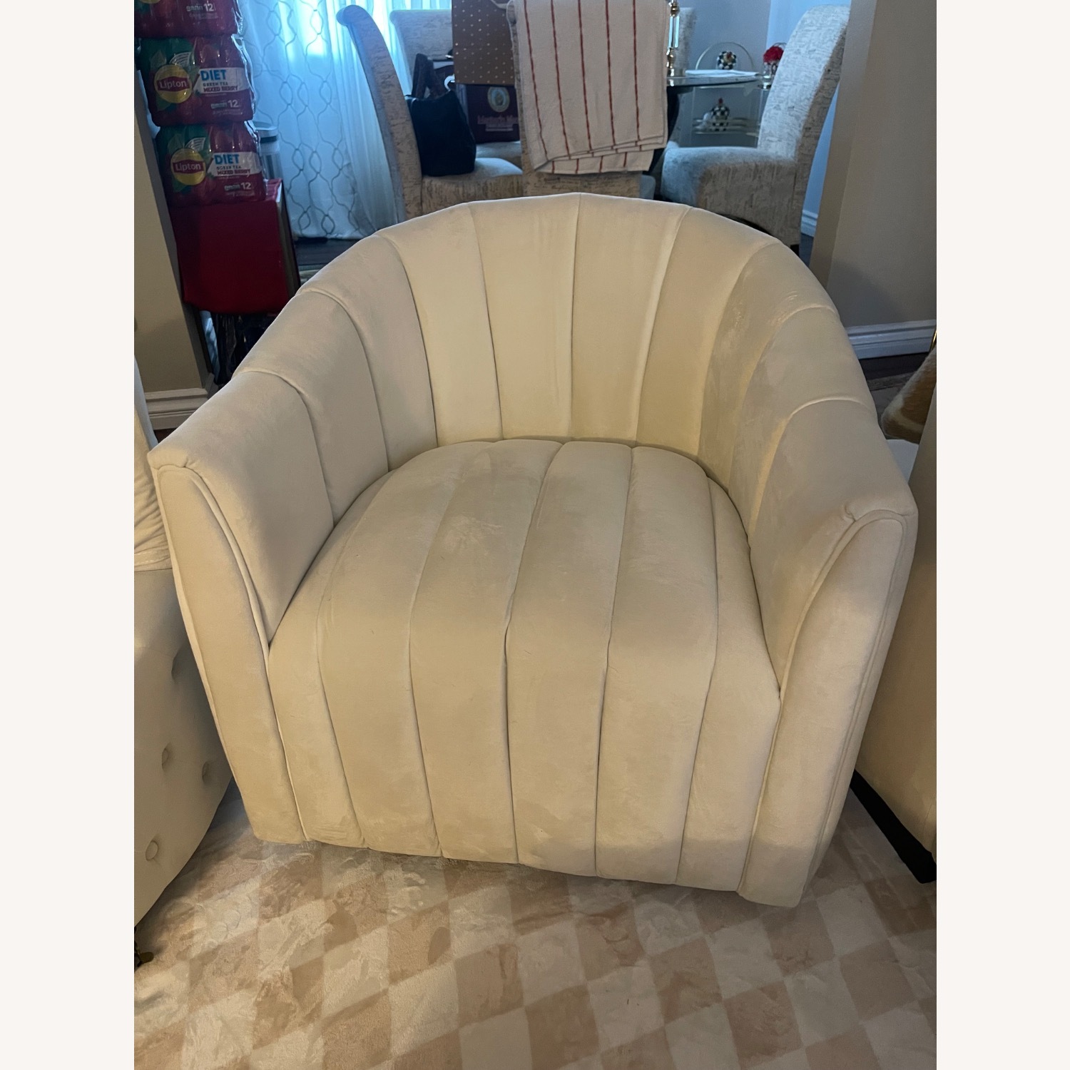 Wayfair Natural Suede Armchair - image-1