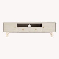 West Elm Modernist Light Gray Wood Media Storage