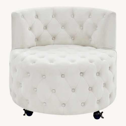 Used Wayfair Natural Suede Armchair for sale on AptDeco